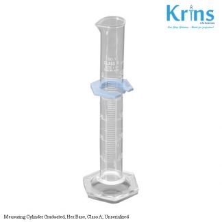 measuring cylinder graduated, hex base, class a, unserialized