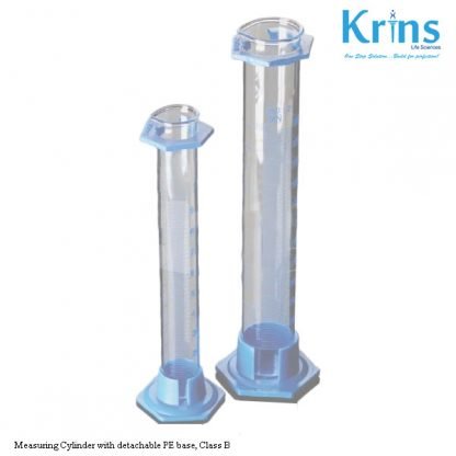 measuring cylinder with detachable pe base, class b