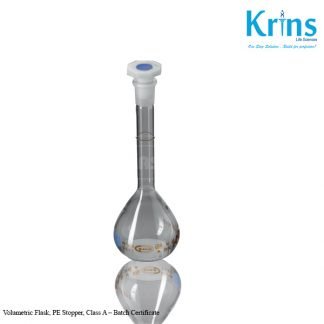 volumetric flask, pe stopper, class a – batch certificate krins life sciences